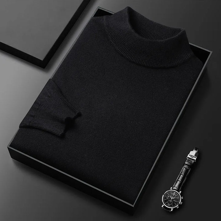 Men's Knitted Slim Fit Half Collar Sweater – Refined Minimalist Design