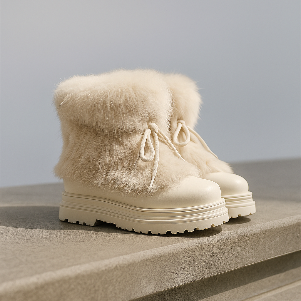 Faux Fur Snow Boots with Platform Sole and Insulated Lace-Up, Women's Aspen