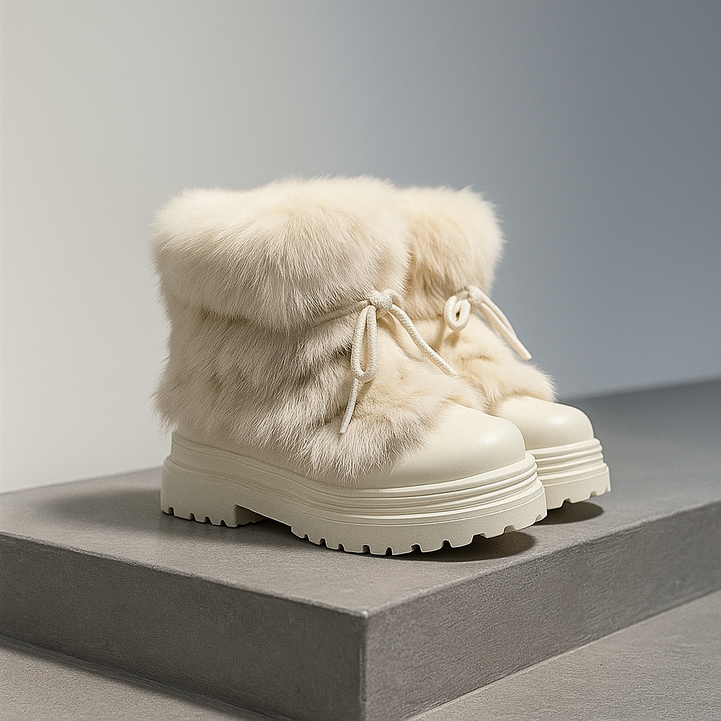 Faux Fur Snow Boots with Platform Sole and Insulated Lace-Up, Women's Aspen