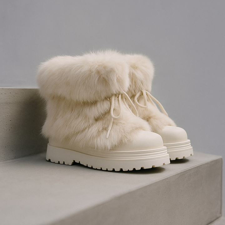 Faux Fur Snow Boots with Platform Sole and Insulated Lace-Up, Women's Aspen