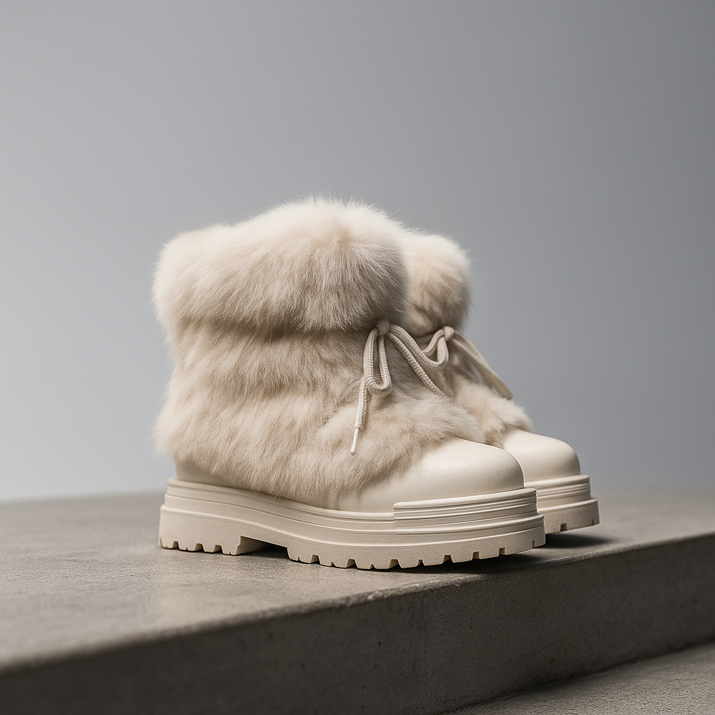 Faux Fur Snow Boots with Platform Sole and Insulated Lace-Up, Women's Aspen