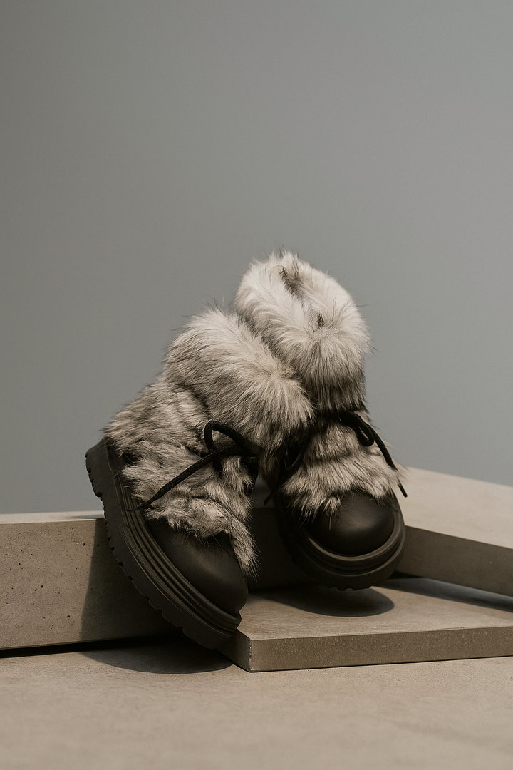 Faux Fur Snow Boots with Platform Sole and Insulated Lace-Up, Women's Aspen