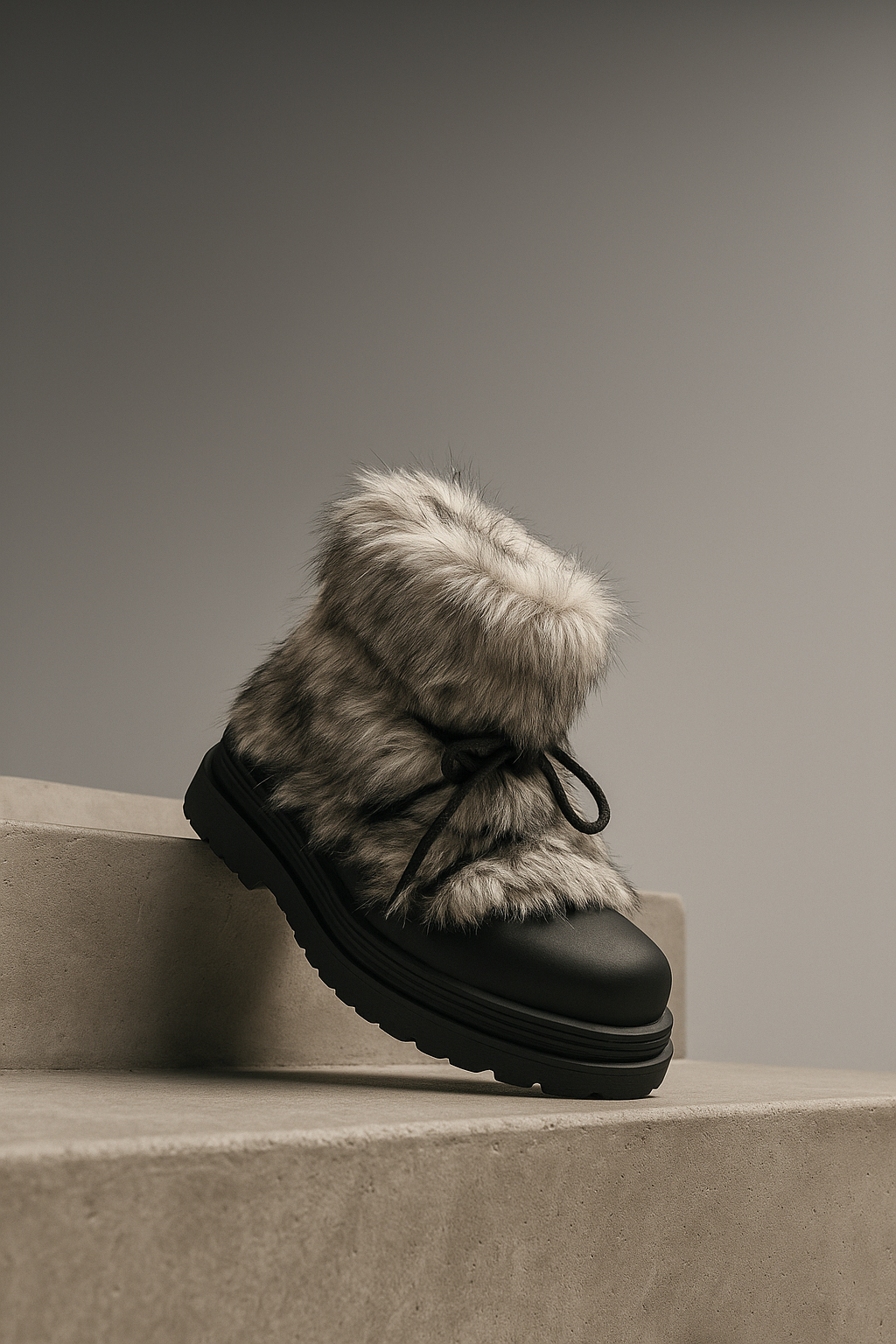 Faux Fur Snow Boots with Platform Sole and Insulated Lace-Up, Women's Aspen