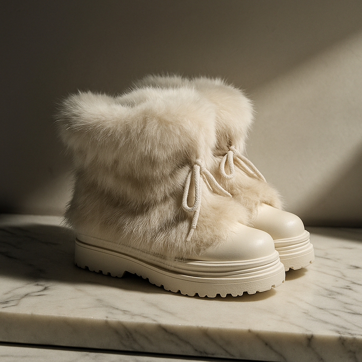 Faux Fur Snow Boots with Platform Sole and Insulated Lace-Up, Women's Aspen