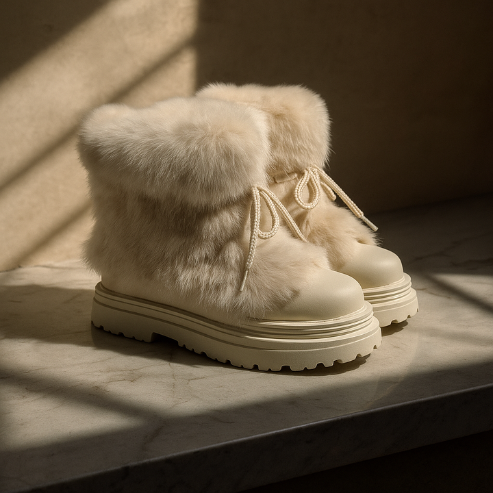 Faux Fur Snow Boots with Platform Sole and Insulated Lace-Up, Women's Aspen