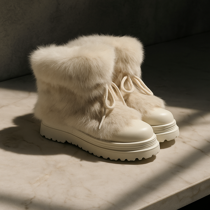 Faux Fur Snow Boots with Platform Sole and Insulated Lace-Up, Women's Aspen