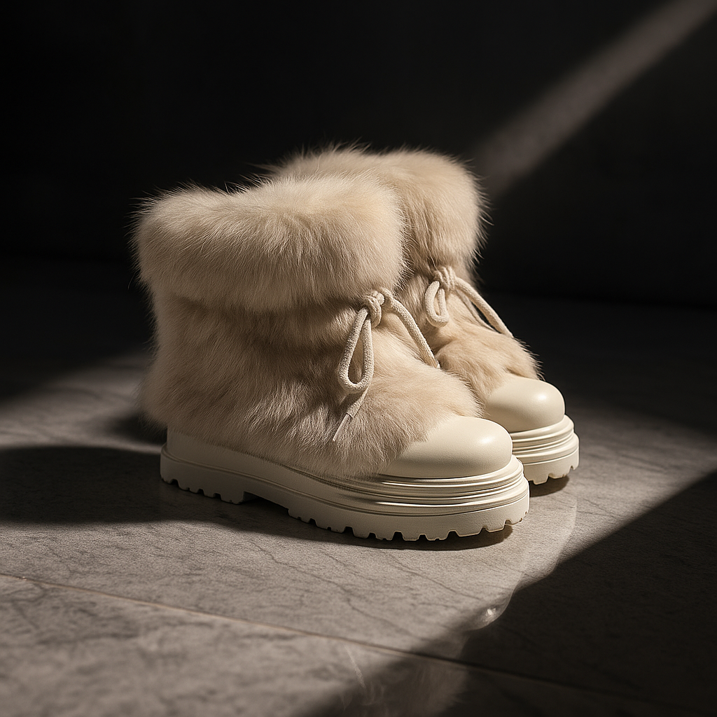 Faux Fur Snow Boots with Platform Sole and Insulated Lace-Up, Women's Aspen