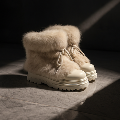 Faux Fur Snow Boots with Platform Sole and Insulated Lace-Up, Women's Aspen