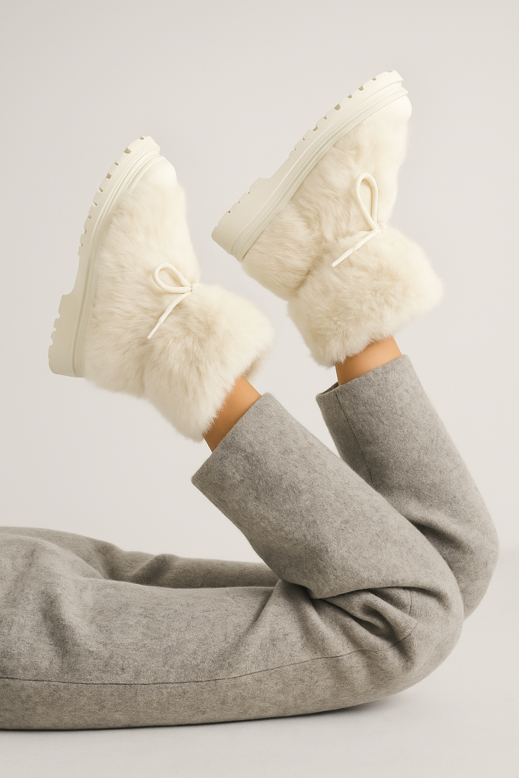 Faux Fur Snow Boots with Platform Sole and Insulated Lace-Up, Women's Aspen