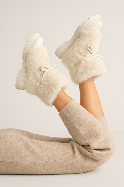 Faux Fur Snow Boots with Platform Sole and Insulated Lace-Up, Women's Aspen