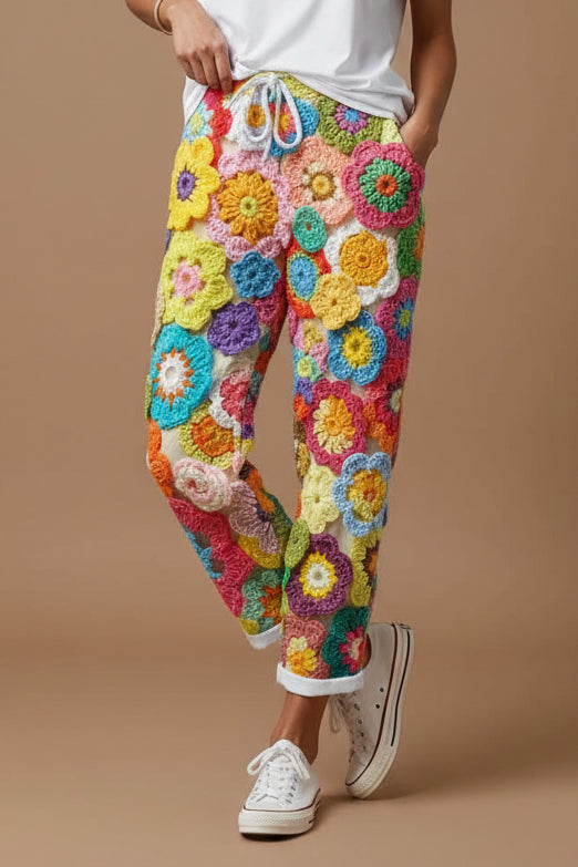 Women's Digital Print Straight-Leg Trouser – Playful Graphic Pattern