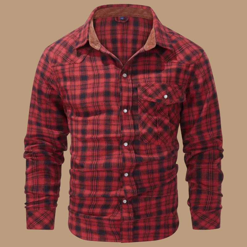 Men's Flannel Shirt – Plaid, Long Sleeve, Relaxed Fit, Retro Style
