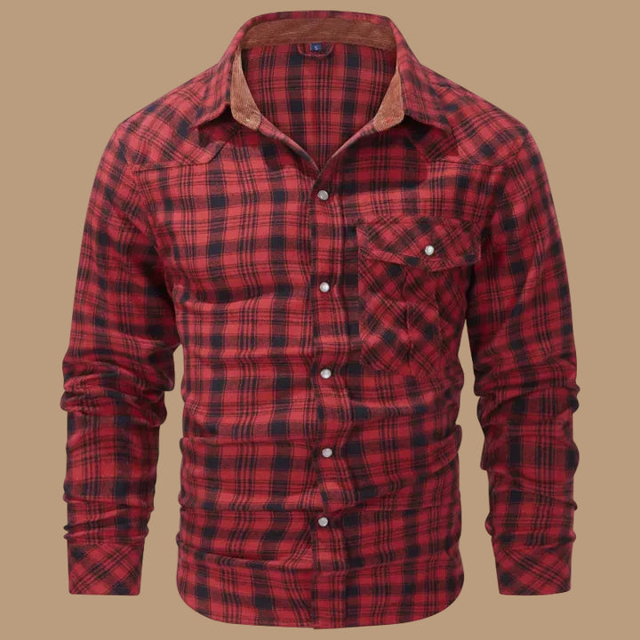 Men's Flannel Shirt – Plaid, Long Sleeve, Relaxed Fit, Retro Style