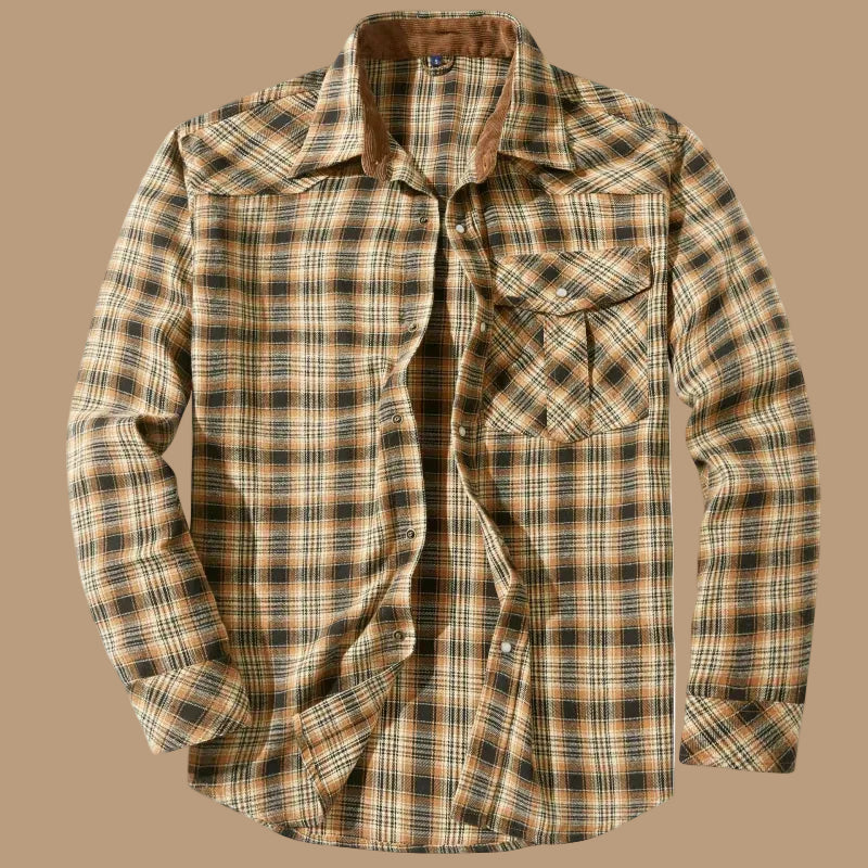 Men's Flannel Shirt – Plaid, Long Sleeve, Relaxed Fit, Retro Style