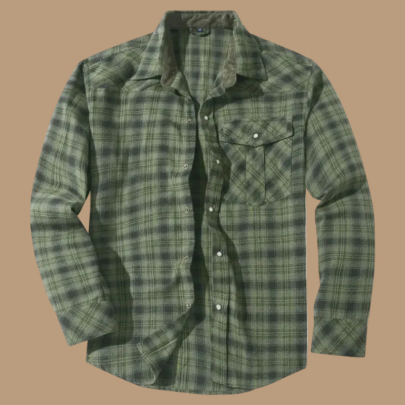 Men's Flannel Shirt – Plaid, Long Sleeve, Relaxed Fit, Retro Style