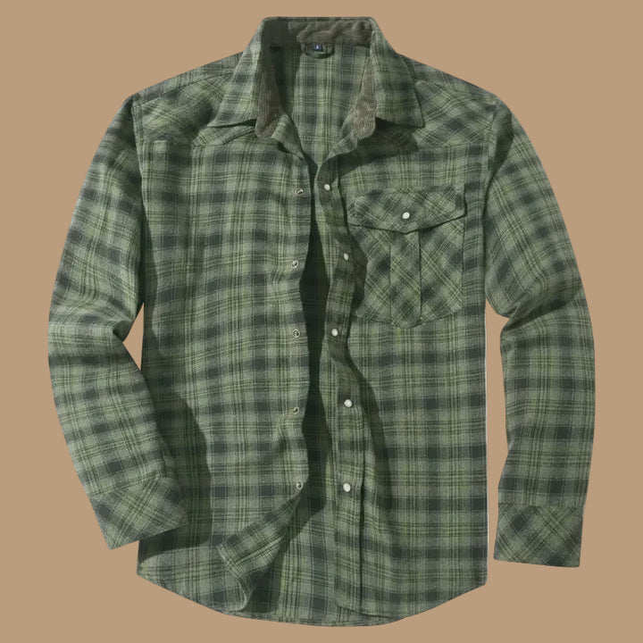 Men's Flannel Shirt – Plaid, Long Sleeve, Relaxed Fit, Retro Style