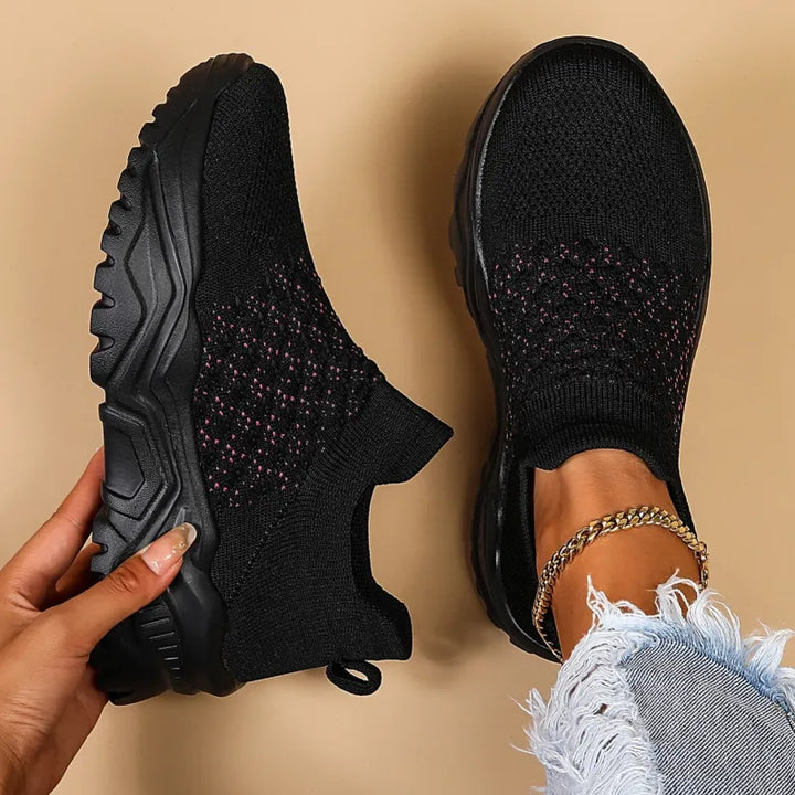Women's Platform Sneakers – Breathable Fly-Knit Sports Shoes