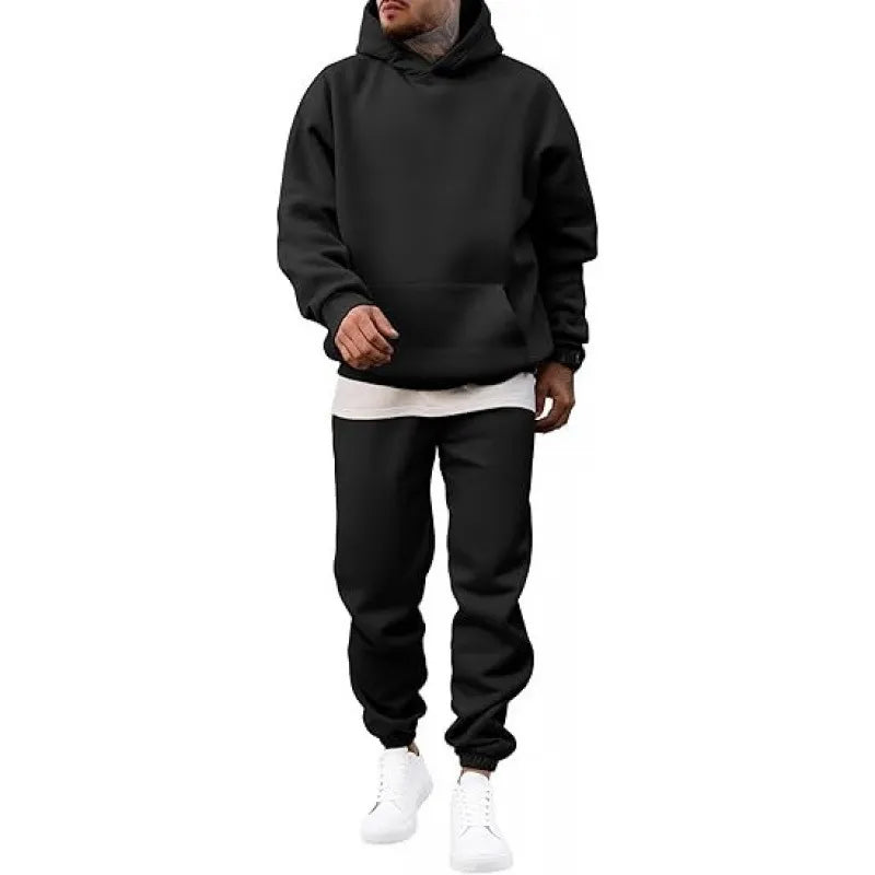 Men's Two Piece Set Sporty Hoodie and Jogger – Relaxed Fleece Lined