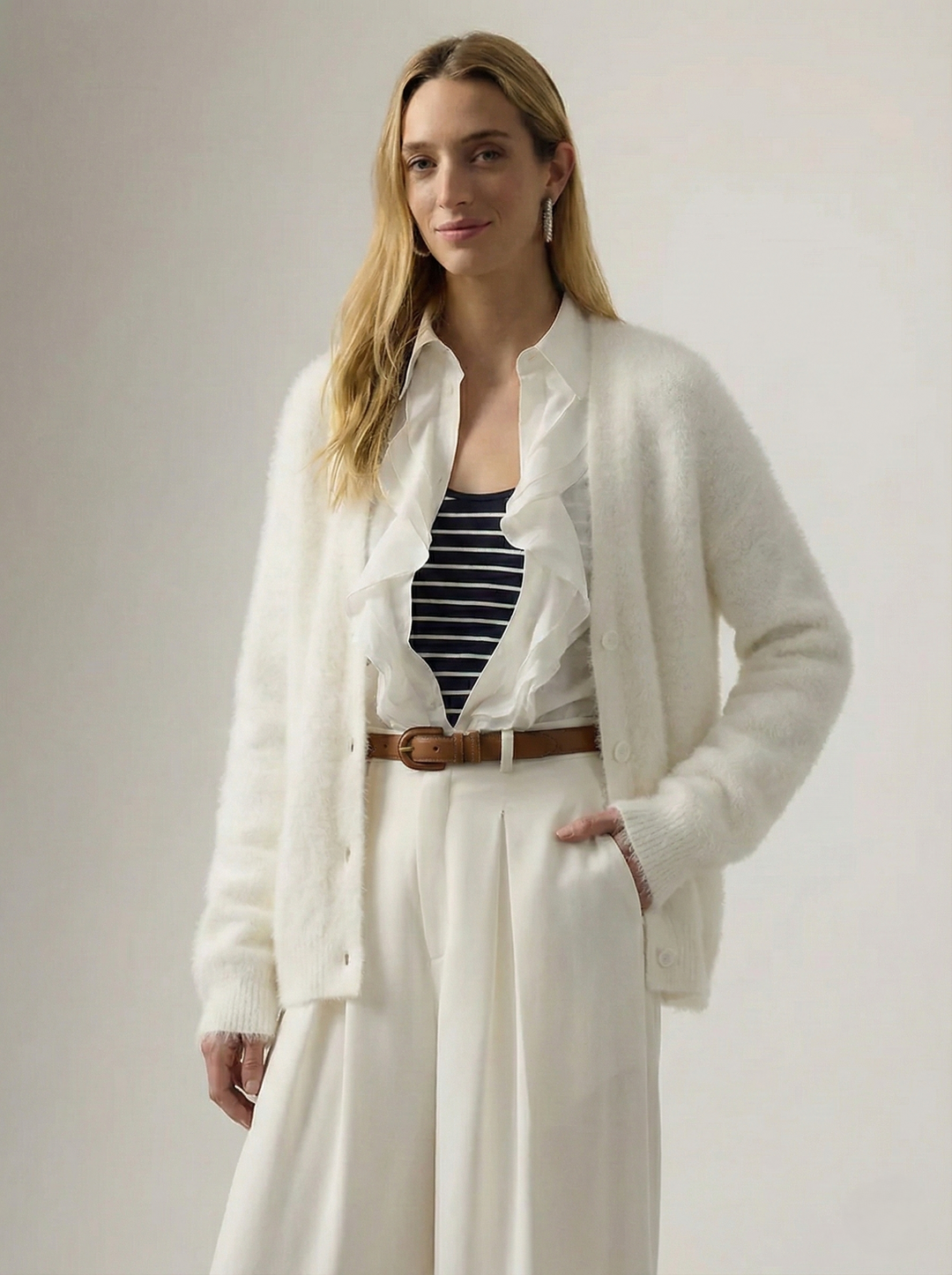 Cardigan in Oversized Fit with Soft Cashmere-Like Knit Feel and Cozy Snug Warmth