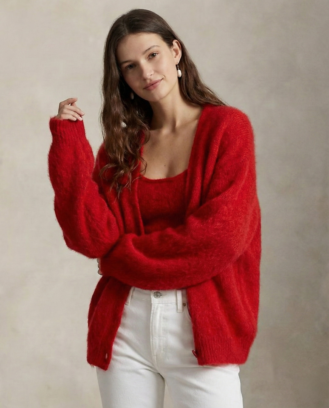 Cardigan in Oversized Fit with Soft Cashmere-Like Knit Feel and Cozy Snug Warmth