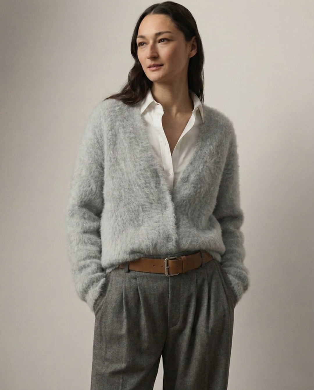 Cardigan in Oversized Fit with Soft Cashmere-Like Knit Feel and Cozy Snug Warmth