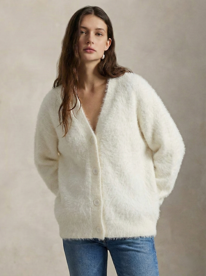 Cardigan in Oversized Fit with Soft Cashmere-Like Knit Feel and Cozy Snug Warmth