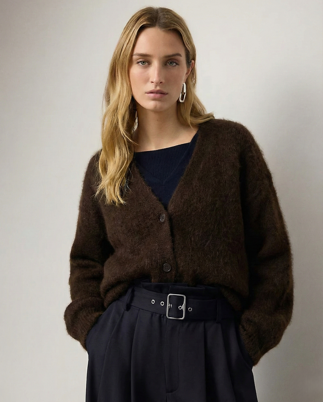 Cardigan in Oversized Fit with Soft Cashmere-Like Knit Feel and Cozy Snug Warmth