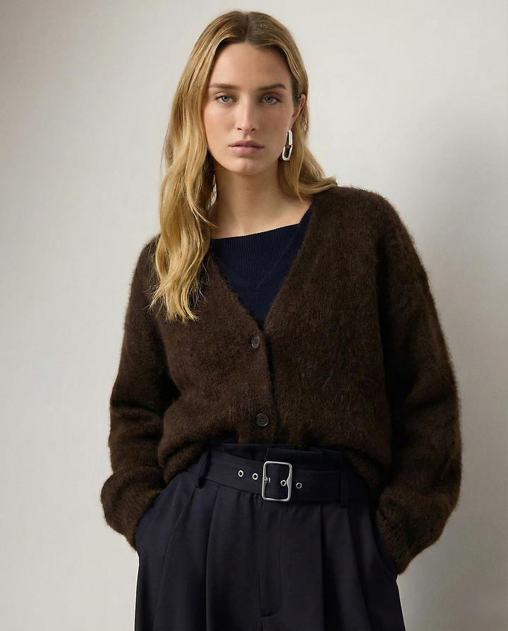 Cardigan in Oversized Fit with Soft Cashmere-Like Knit Feel and Cozy Snug Warmth