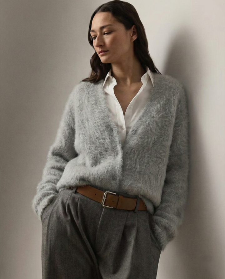 Cardigan in Oversized Fit with Soft Cashmere-Like Knit Feel and Cozy Snug Warmth