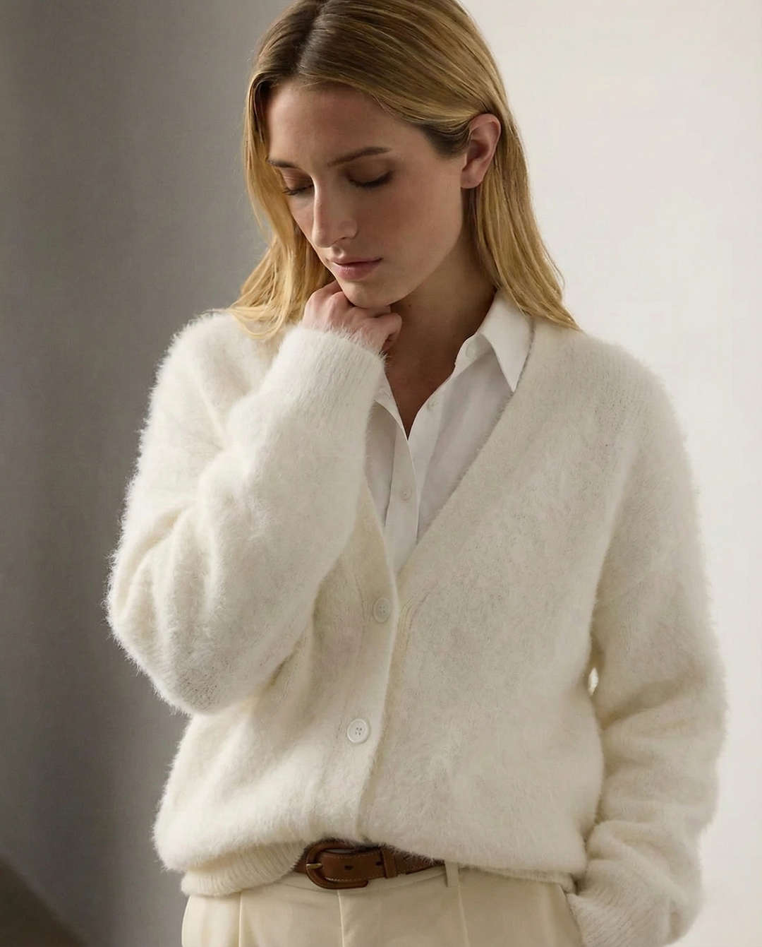 Cardigan in Oversized Fit with Soft Cashmere-Like Knit Feel and Cozy Snug Warmth