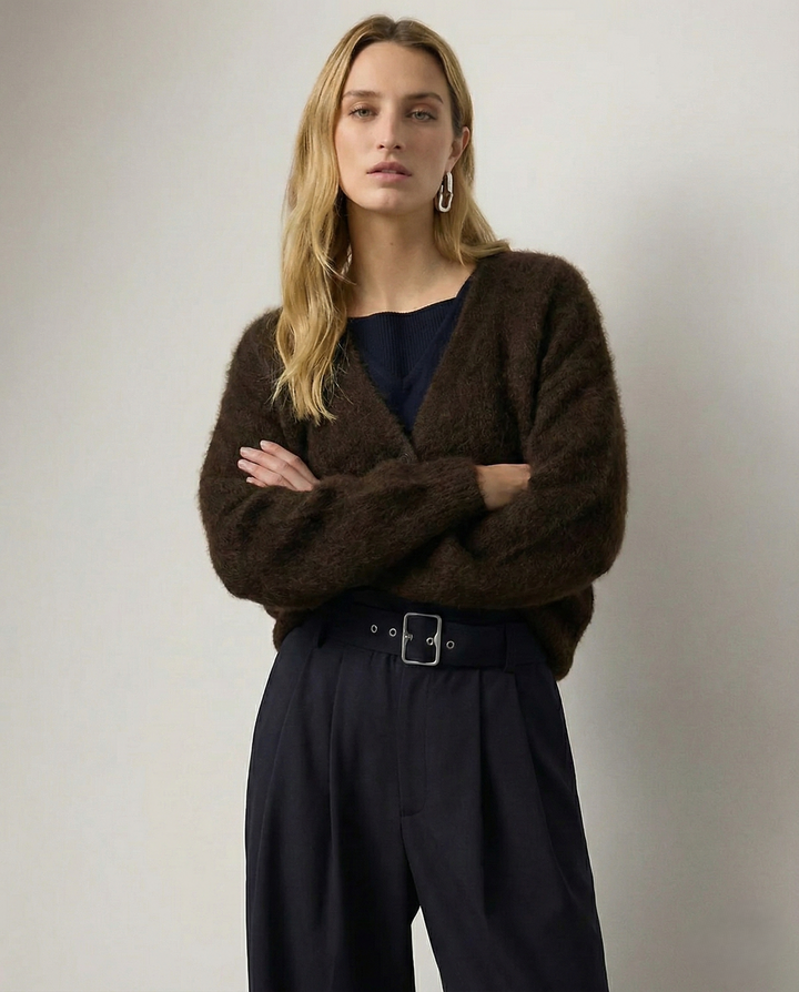 Cardigan in Oversized Fit with Soft Cashmere-Like Knit Feel and Cozy Snug Warmth