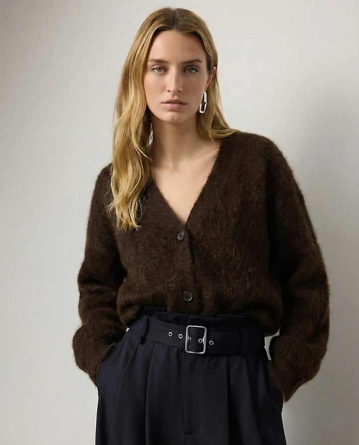 Cardigan in Oversized Fit with Soft Cashmere-Like Knit Feel and Cozy Snug Warmth