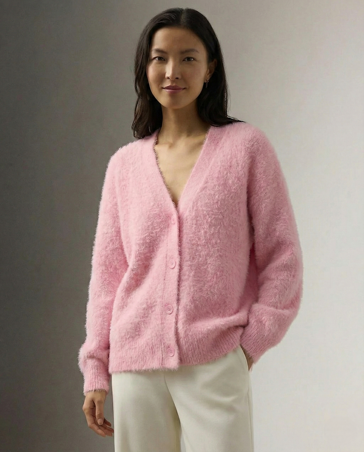 Cardigan in Oversized Fit with Soft Cashmere-Like Knit Feel and Cozy Snug Warmth