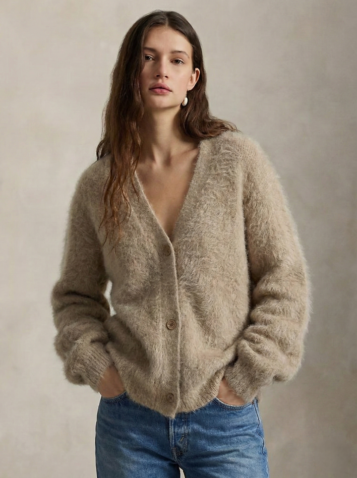 Cardigan in Oversized Fit with Soft Cashmere-Like Knit Feel and Cozy Snug Warmth