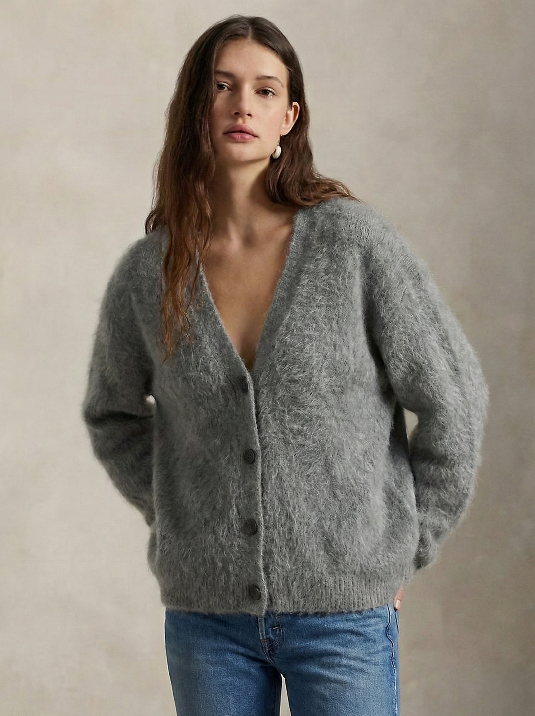 Cardigan in Oversized Fit with Soft Cashmere-Like Knit Feel and Cozy Snug Warmth