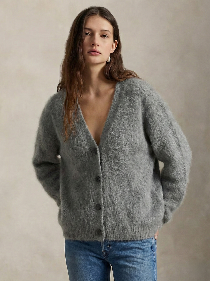 Cardigan in Oversized Fit with Soft Cashmere-Like Knit Feel and Cozy Snug Warmth