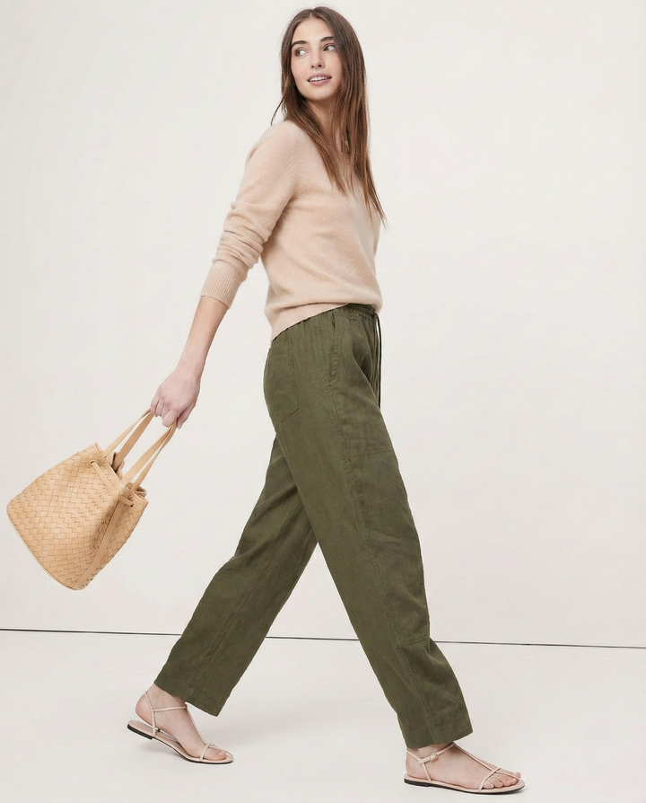 Wide-Leg Jeans with Front Button Pockets, High-Waisted Cypress Cotton Denim