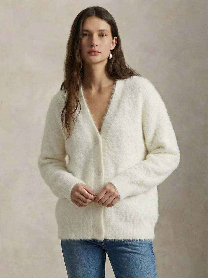 Cardigan in Oversized Fit with Soft Cashmere-Like Knit Feel and Cozy Snug Warmth