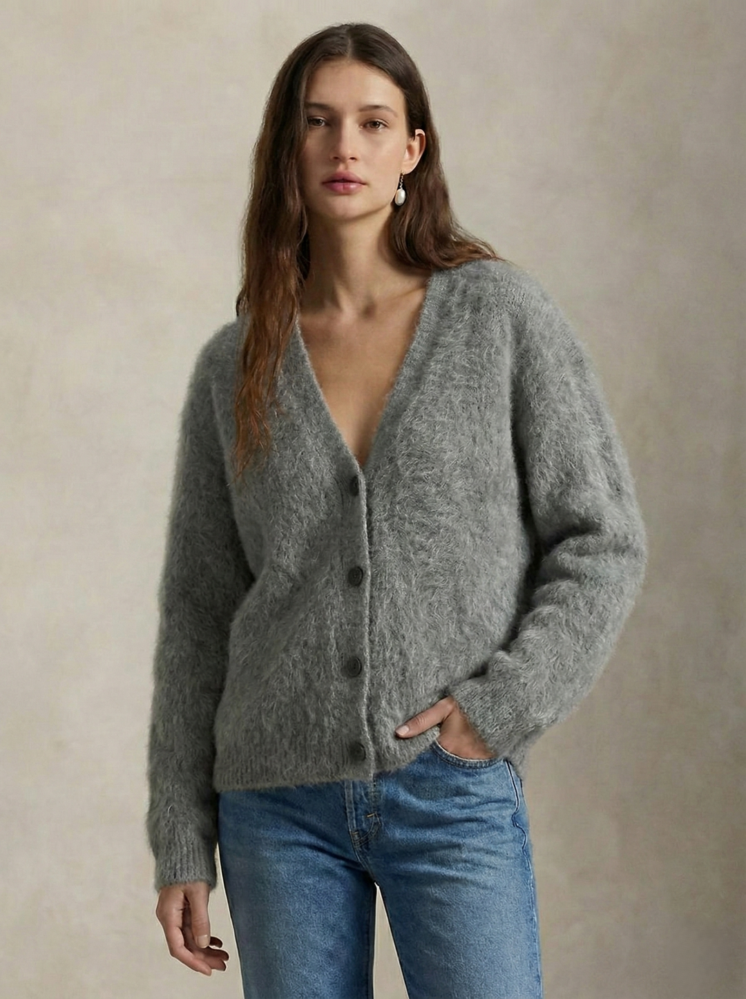 Cardigan in Oversized Fit with Soft Cashmere-Like Knit Feel and Cozy Snug Warmth