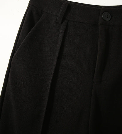 Tapered Wool-Blend Trousers with High-Waist Fit, Slim Silhouette, and Soft Woolen Touch in Khaki