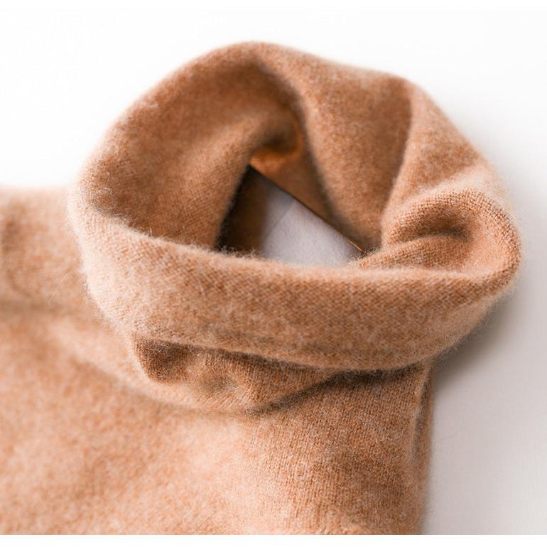 Cashmere Blend Turtleneck Sweater with Merino Wool, Slim Fit for Women in Vintage