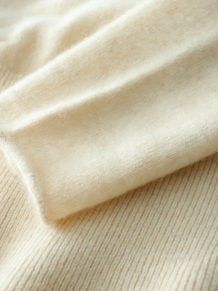 Cashmere Crossover Collar Sweater with Relaxed Standard Fit in Soft Pink