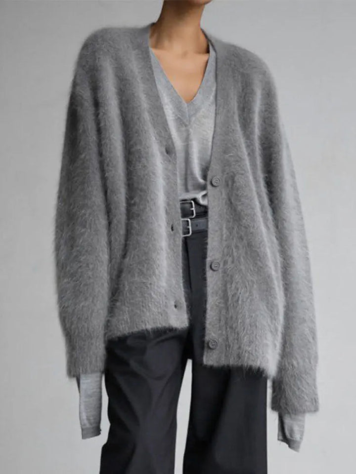 Cardigan in Oversized Fit with Soft Cashmere-Like Knit Feel and Cozy Snug Warmth
