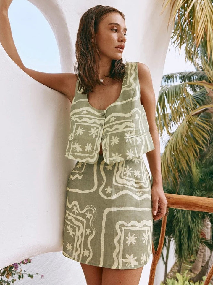 Co-ord Two-Piece Set with Relaxed Structured Fit and Mix-and-Match Styling in Lime