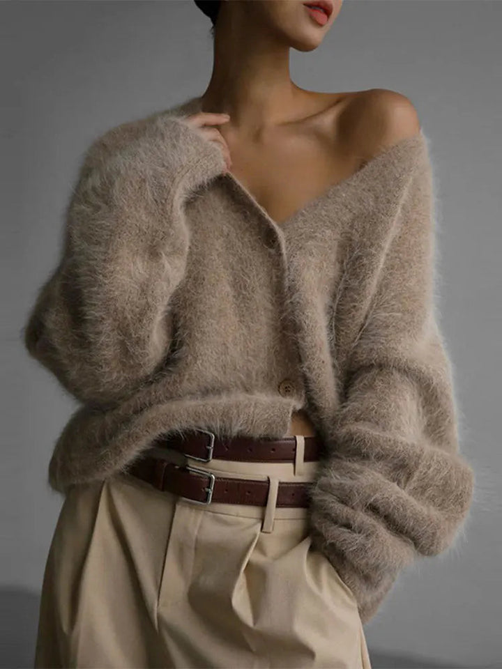 Cardigan in Oversized Fit with Soft Cashmere-Like Knit Feel and Cozy Snug Warmth