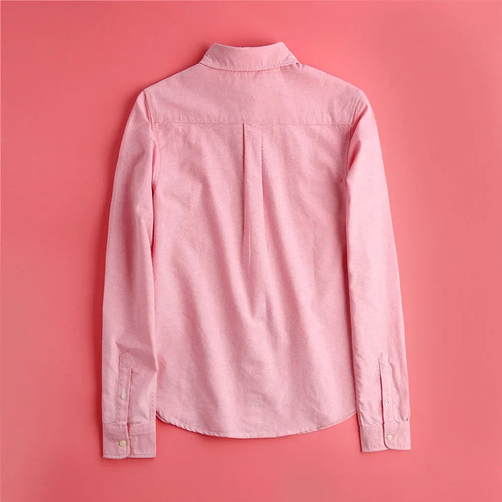 Checked Cotton Blouse with Long Sleeves, Relaxed Fit and Lightweight Feel in Hawthorn Red