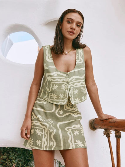 Co-ord Two-Piece Set with Relaxed Structured Fit and Mix-and-Match Styling in Lime