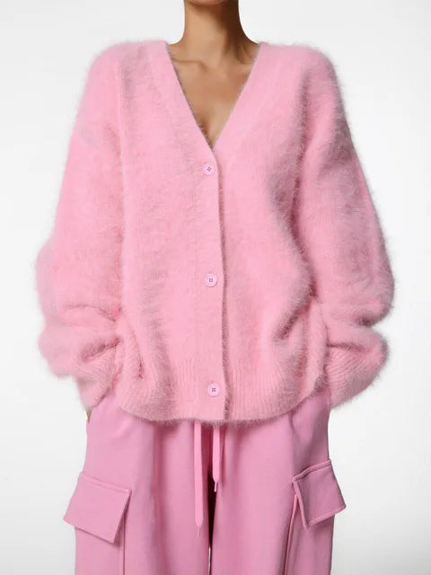 Cardigan in Oversized Fit with Soft Cashmere-Like Knit Feel and Cozy Snug Warmth