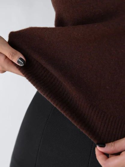 High-Neck Sweater Vest in Soft Wool-Cashmere Blend, Sleeveless Sculpted Fit with Structured Tall Neckline