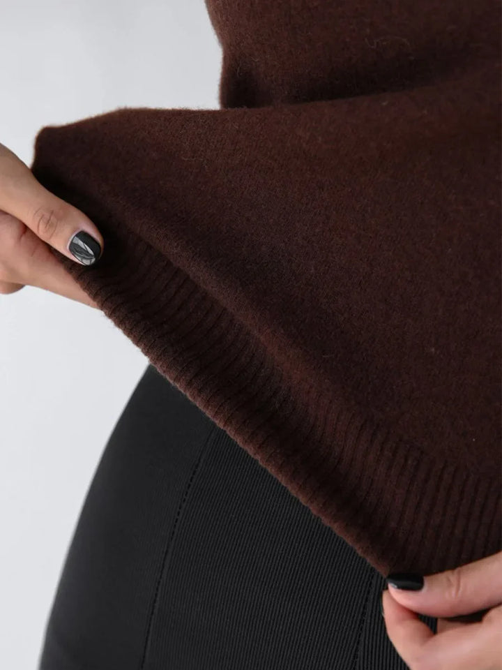 High-Neck Sweater Vest in Soft Wool-Cashmere Blend, Sleeveless Sculpted Fit with Structured Tall Neckline